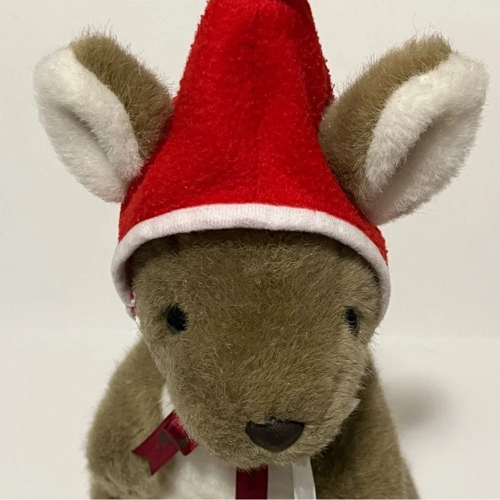 Uni Toys Uniring Australian Kangaroo and‎ Joey Plush Stuffed Holiday Cap 14.5” H
